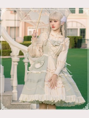 March Flowers Classic Lolita Dress JSK + Blouse Set by YingLuoFu (SF18)
